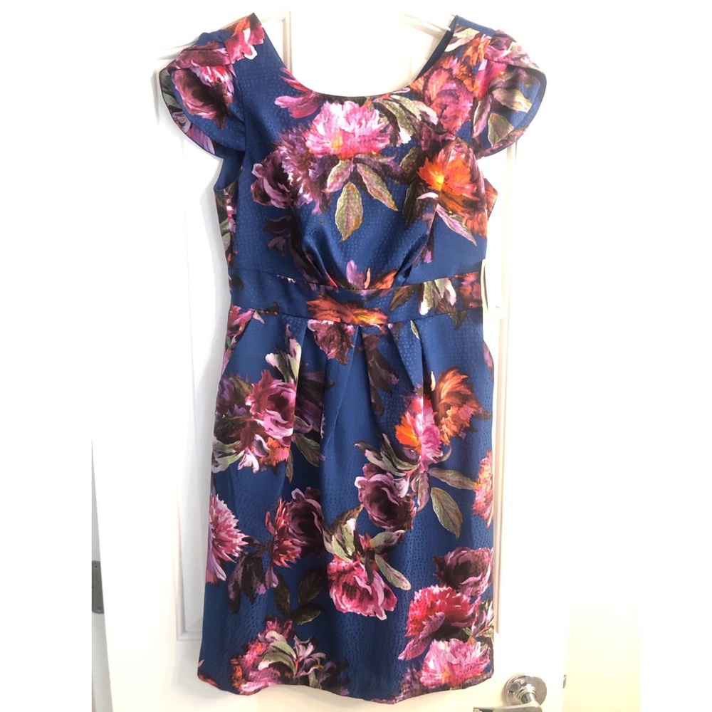 Anthropologie Blue Floral Dress